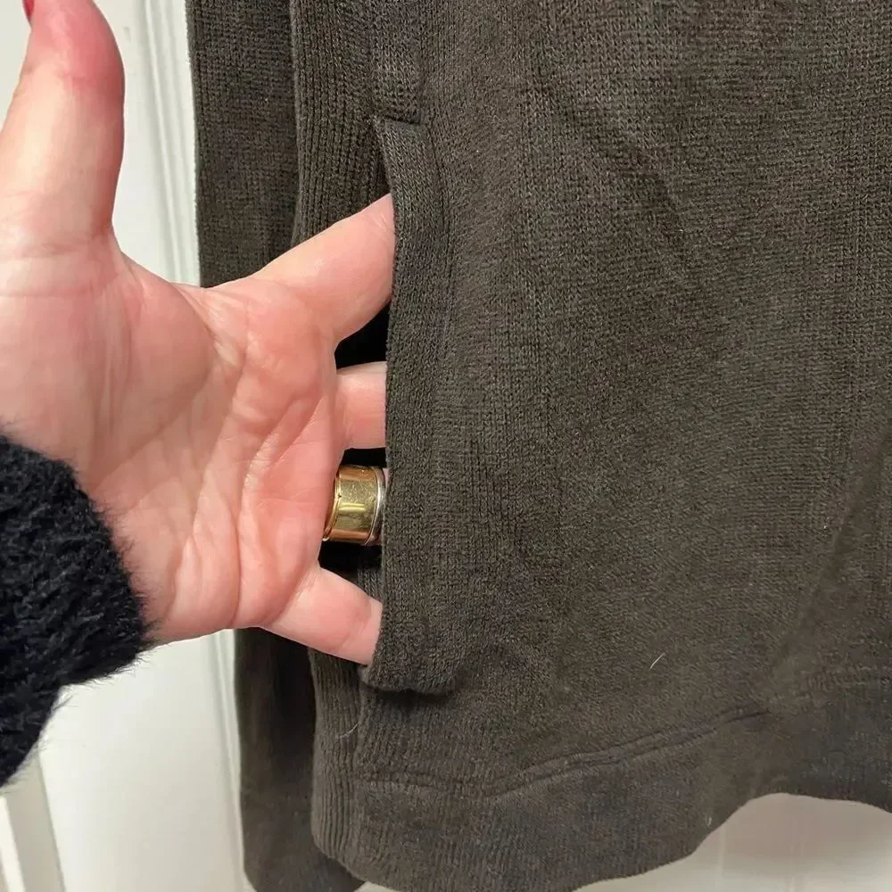 Banana Republic Brown Mock Neck Zip Up Sweater sz XL EUC
